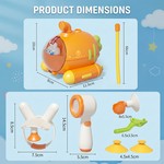 Topika Carrot Submarine Bath Spray Toy with Silicone Scrubber for Toddlers