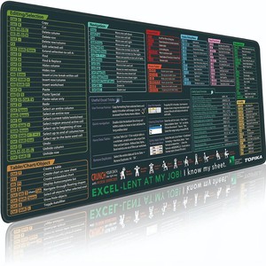 Topika Extra Large Excel Shortcut Desk Mat Mouse Pad for Work Gaming &Study