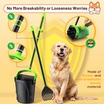 Topika Pet Pooper Scooper Long Handle Swivel Bin & Rake with 40 Waste Bags