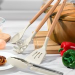 Topika Silicone Non-Stick Kitchen Utensil tool Set with Holder, 27pcs white