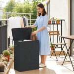 Topika 195L 3 Compartment Laundry Sorter with Removable Washable Bags & Lid