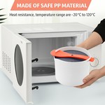 TopikaHome- Microwave Rice Cooker Set with Steam Vent, Orange 5 Piece, 2L