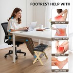 Topika - Foot Rest Under Desk, Ergonomic Wooden Office Foot Stool