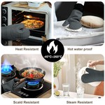 Topika - Silicone Oven Mitts Extra Long Heat Resistant 260 C - 2 Pack