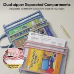 Topika - A4 Storage Zip Bags, 10Pcs Double-Layer Mesh Zipper Pouches