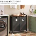 Topika 135L Laundry Sorter with Removable 2 or 3 Hampers, Rolling