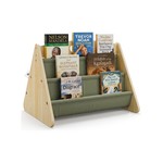 Topika Wooden Bookshelf with Handle, Kids Montessori Book Shelf